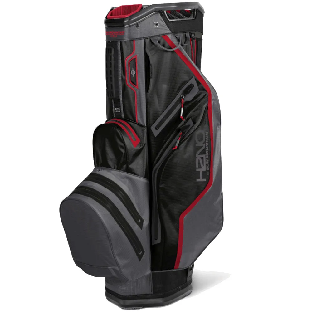 Sun Mountain H2NO Lite Waterproof Cart Bag - Black/Gunmetal/Red