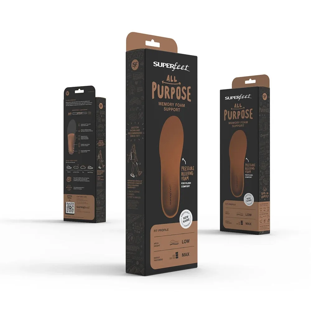 Superfeet Copper All-Purpose Memory Foam Support Insoles