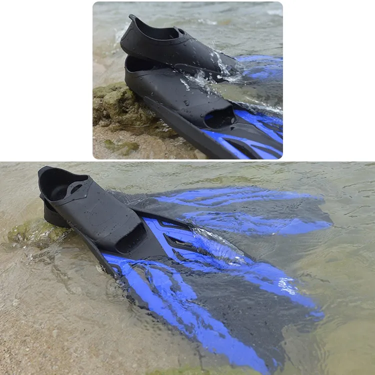 Swimming Free Diving Fins Silicone Flippers Diving Equipment, Size:XL（45-46）(Royal Blue)