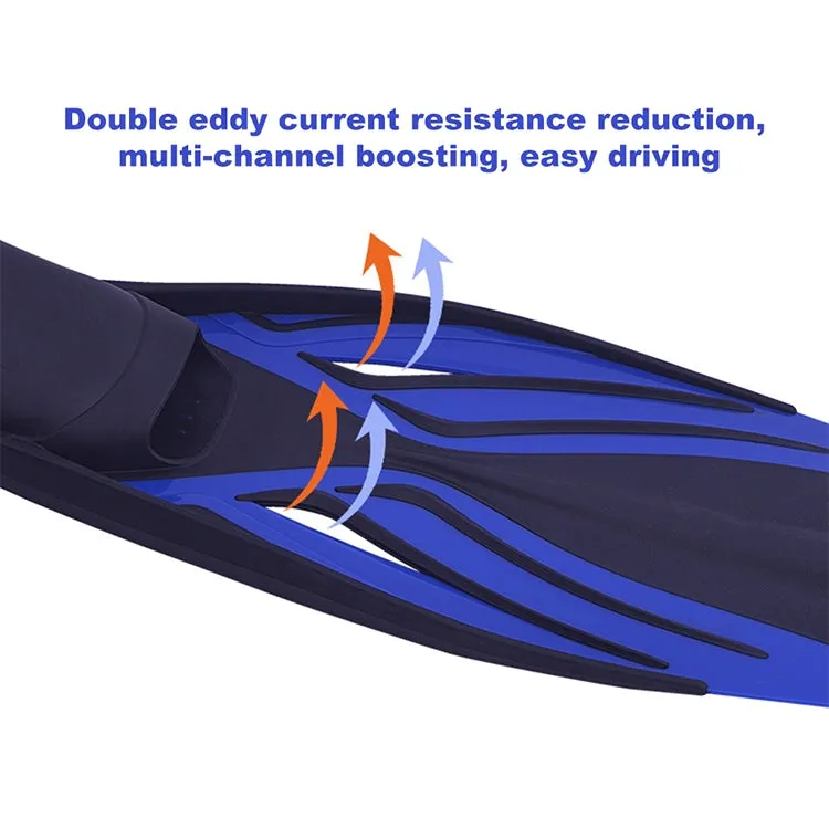 Swimming Free Diving Fins Silicone Flippers Diving Equipment, Size:XL（45-46）(Royal Blue)