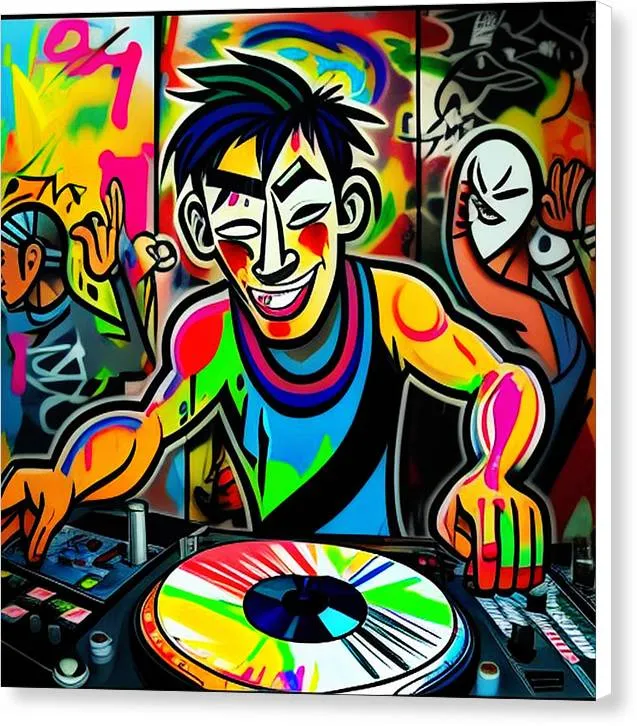 Techno hero - Canvas Print DJ techno music print