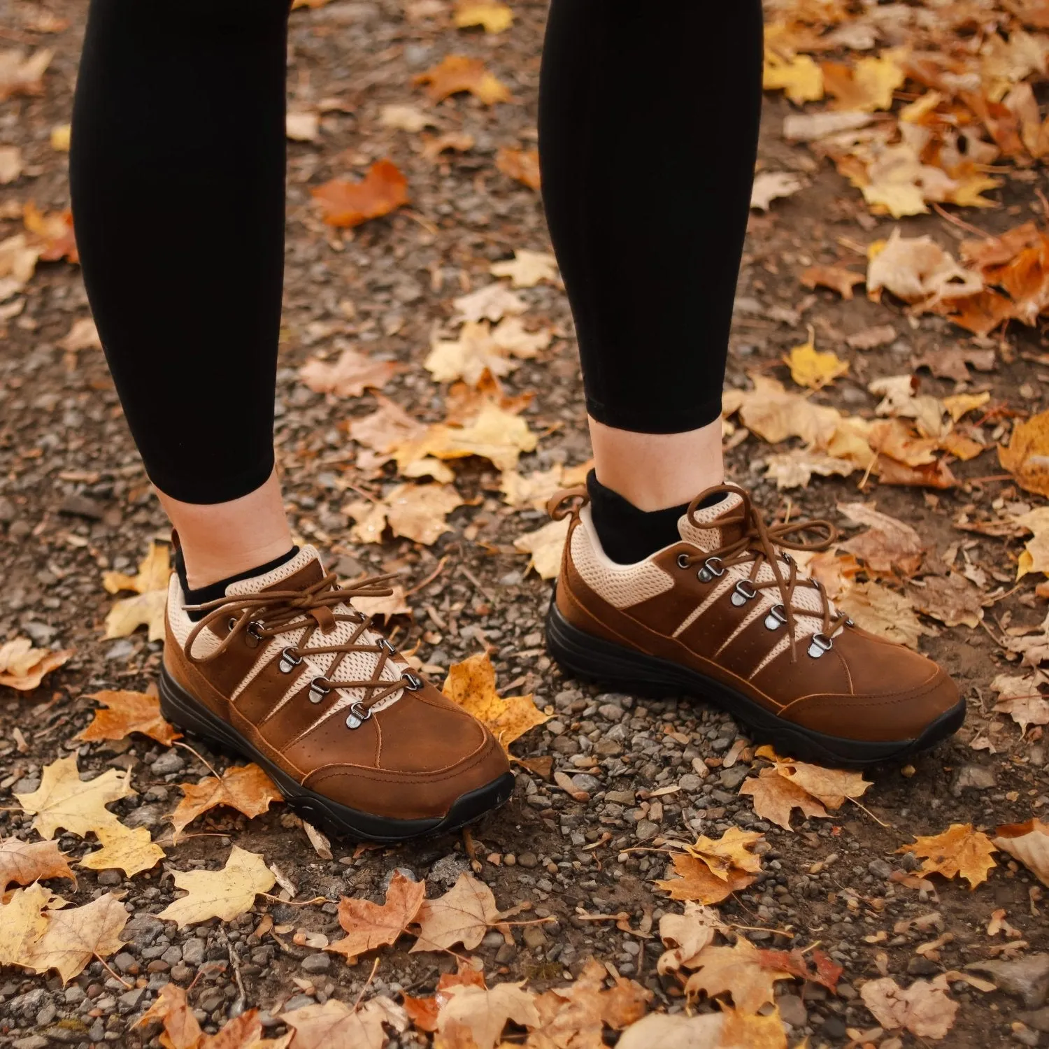 Trail Shoe • Bailey Brown Leather & Crème Mesh