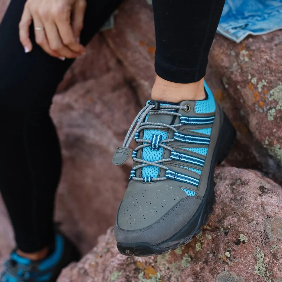 Trail Shoe • Taylor Grey Nubuck & Blue Mesh