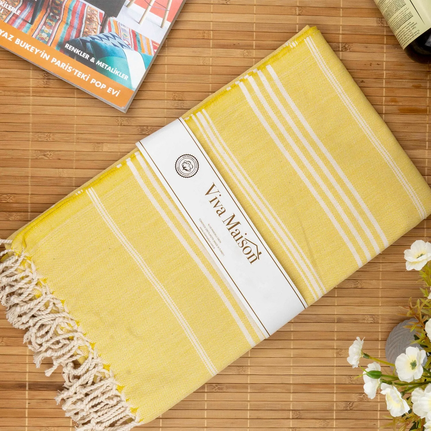 Turkish Cotton Striped Sports Bath Towel with Tassels Travel Gym Camping Bath Sauna Beach Gym Pool Blanket Absorbent Easy Care