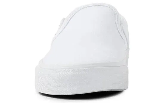 Vans Asher VN0A32QMI7Q Women's White Canvas Slip-on Skateboard Shoes KHO140