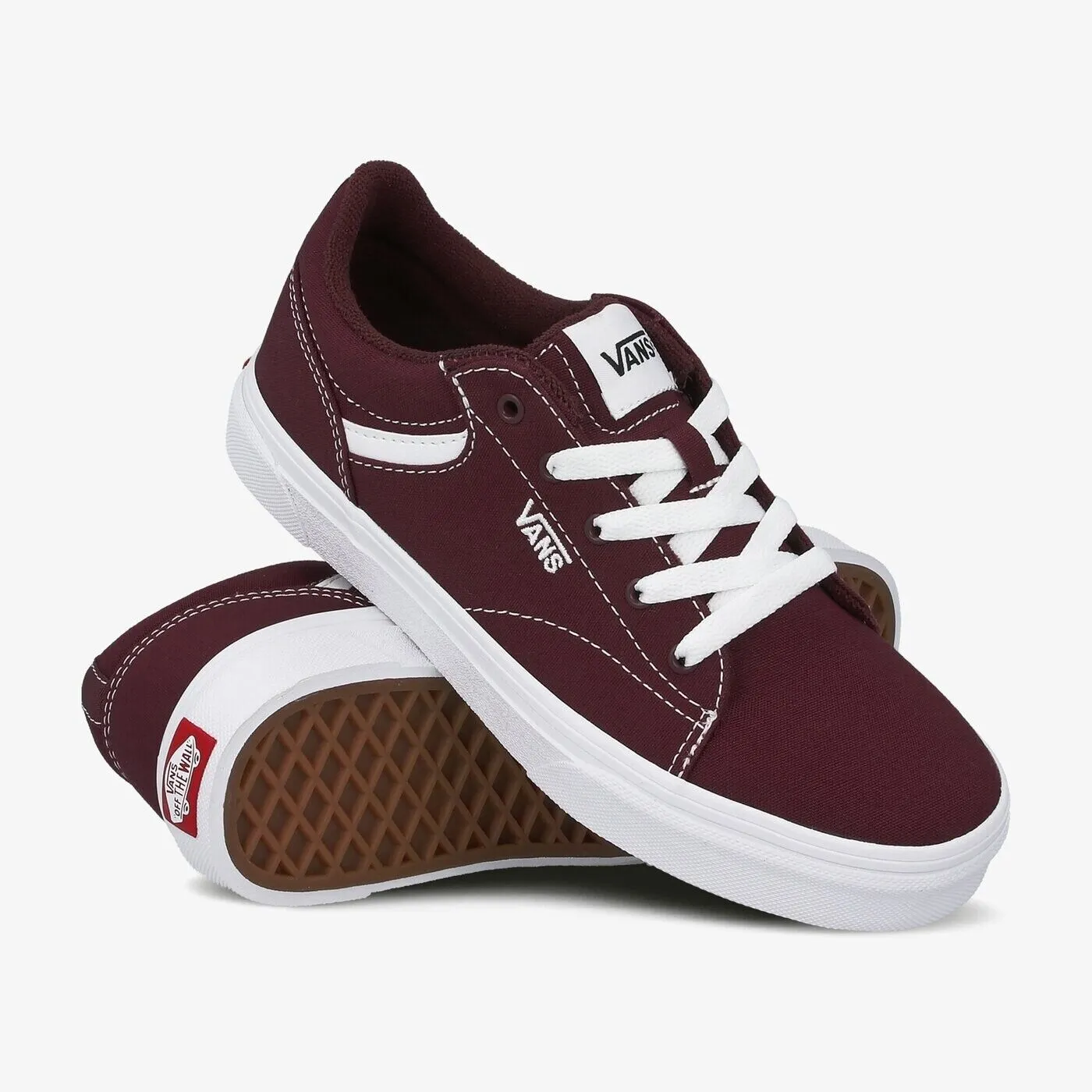 Vans Seldan Canvas VN0A4U258J71 Youth Burgundy/White Sneaker Skate Shoes B888