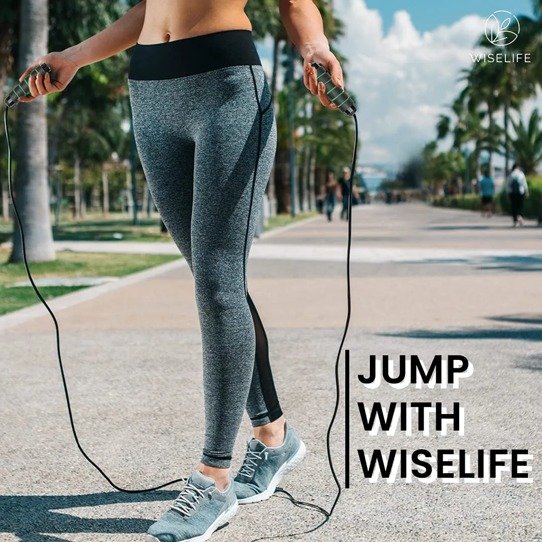 Wiselife Foam Skipping Rope For Workout&Exercise|Jump Rope For Men, Women And Children With Adjustable Length|Skipping Rope For Weight Loss (Black)