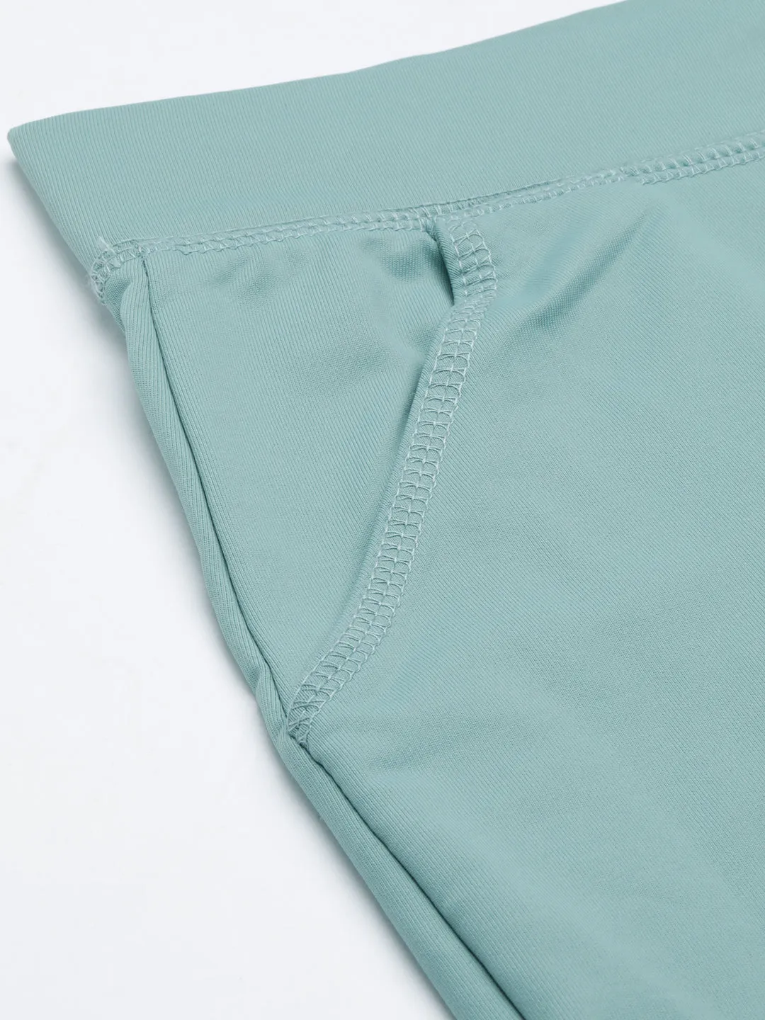 Women Sea Green Solid Trackapant