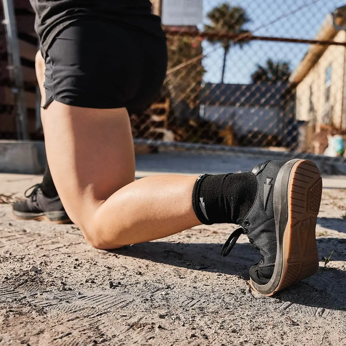 Women's Ballistic Trainers - Black   Gum w/ Black Reflective Spearhead