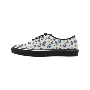 Women's Big Size Snow Leopard Print Low Top Canvas Shoes