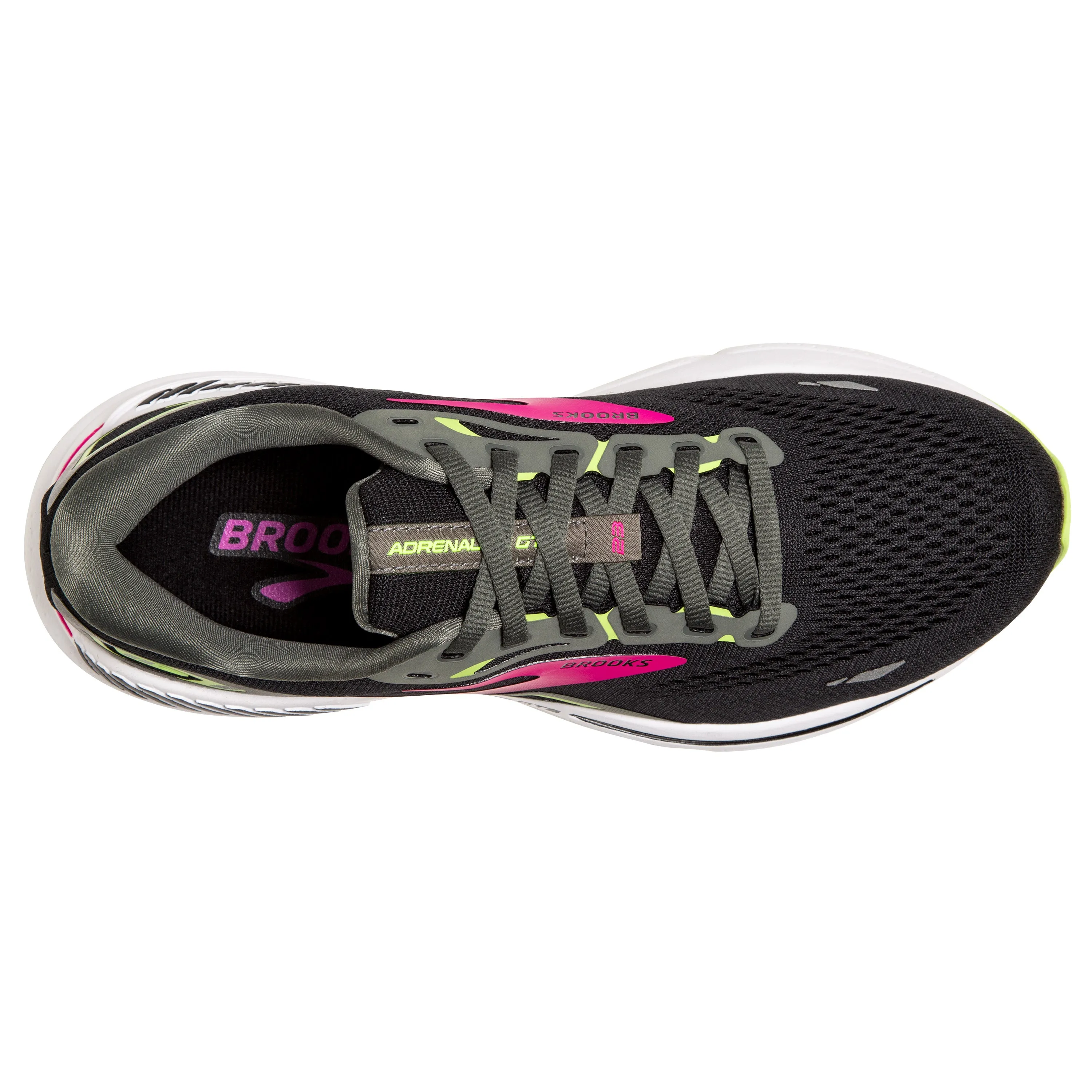 Women's Brooks Adrenaline GTS 23 1203811D037 Color: Black/Gunmetal/Sharp Green (WIDE WIDTH)