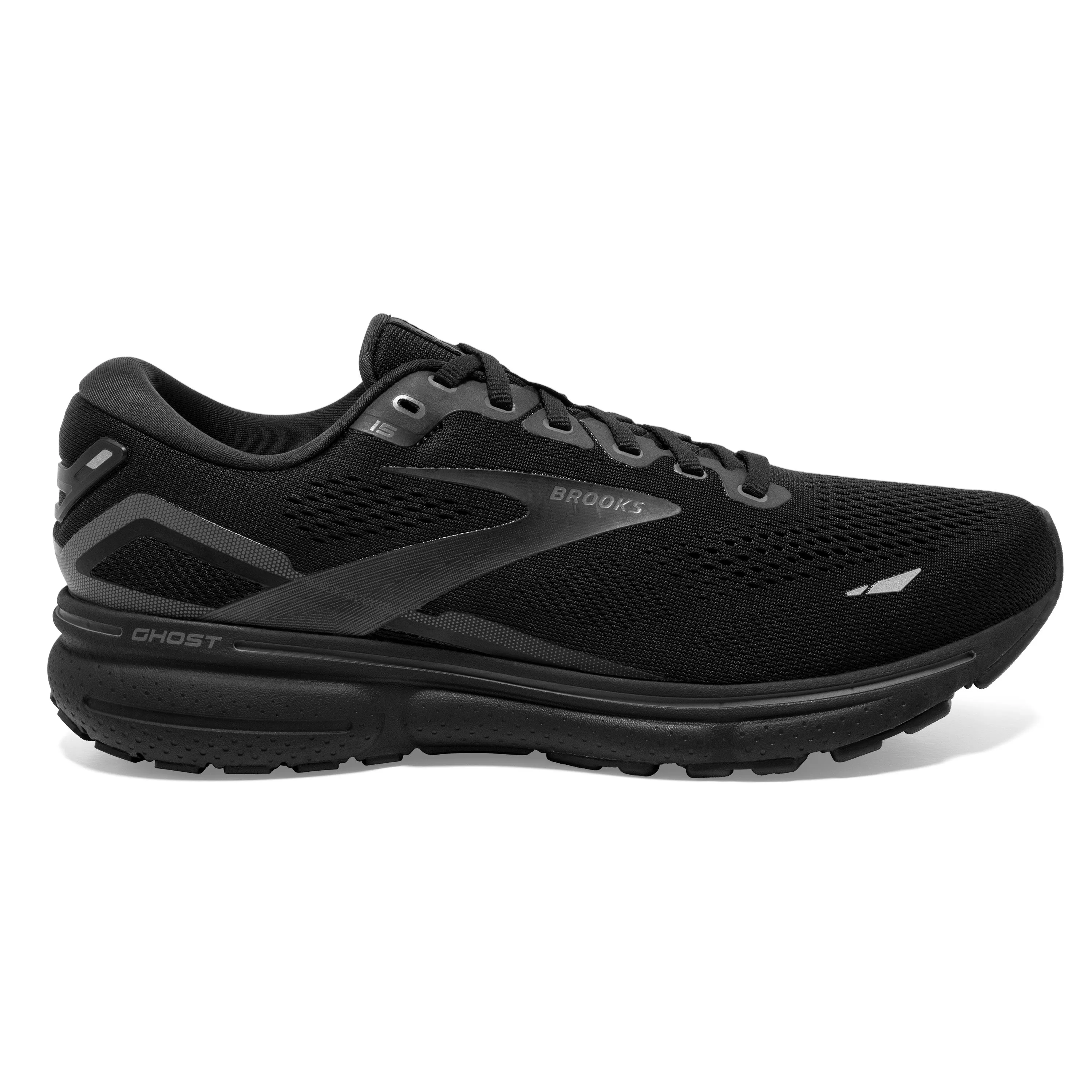 Women's Brooks Ghost 15 1203801D020 Color:  Black/Black/Ebony (WIDE WIDTH)