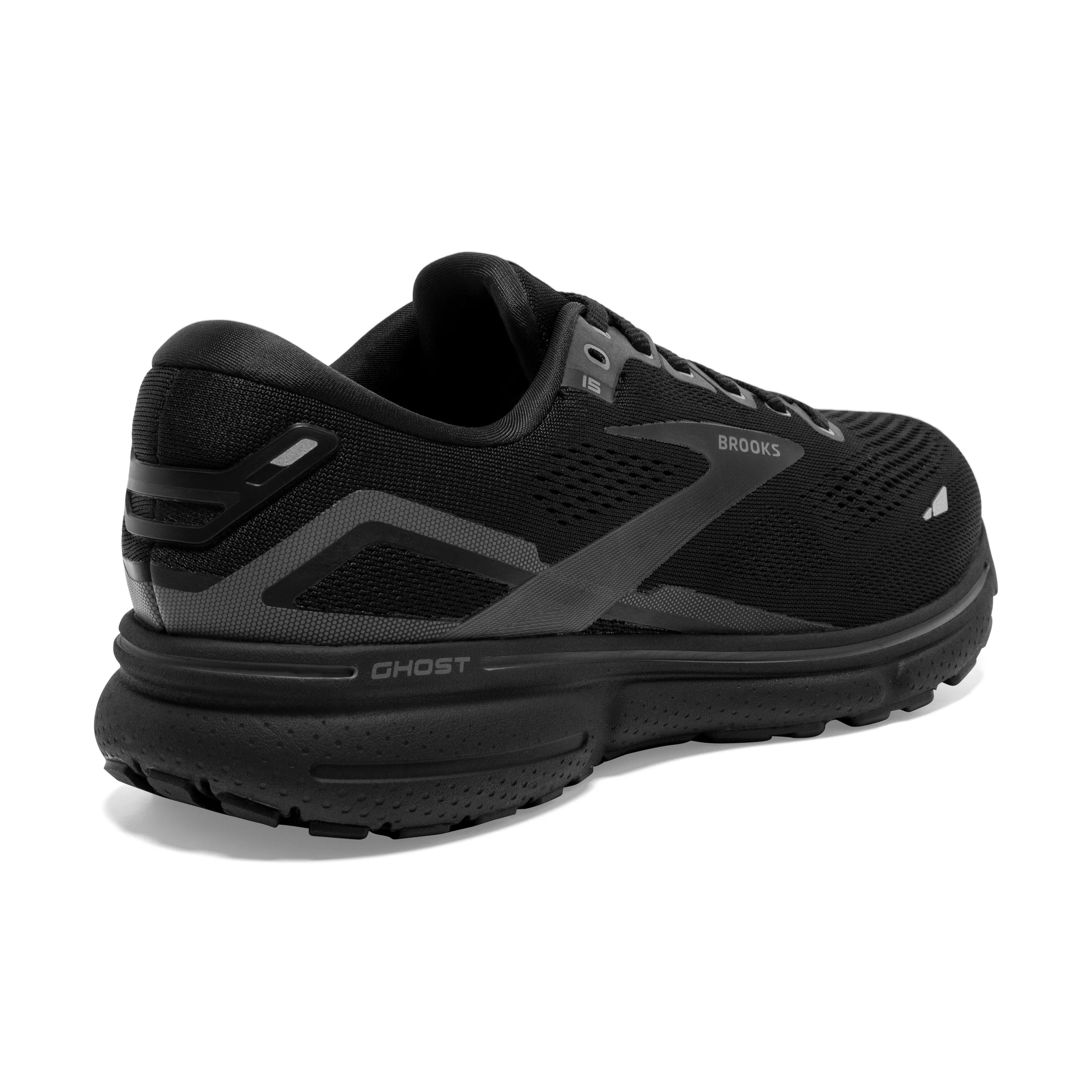 Women's Brooks Ghost 15 1203801D020 Color:  Black/Black/Ebony (WIDE WIDTH)