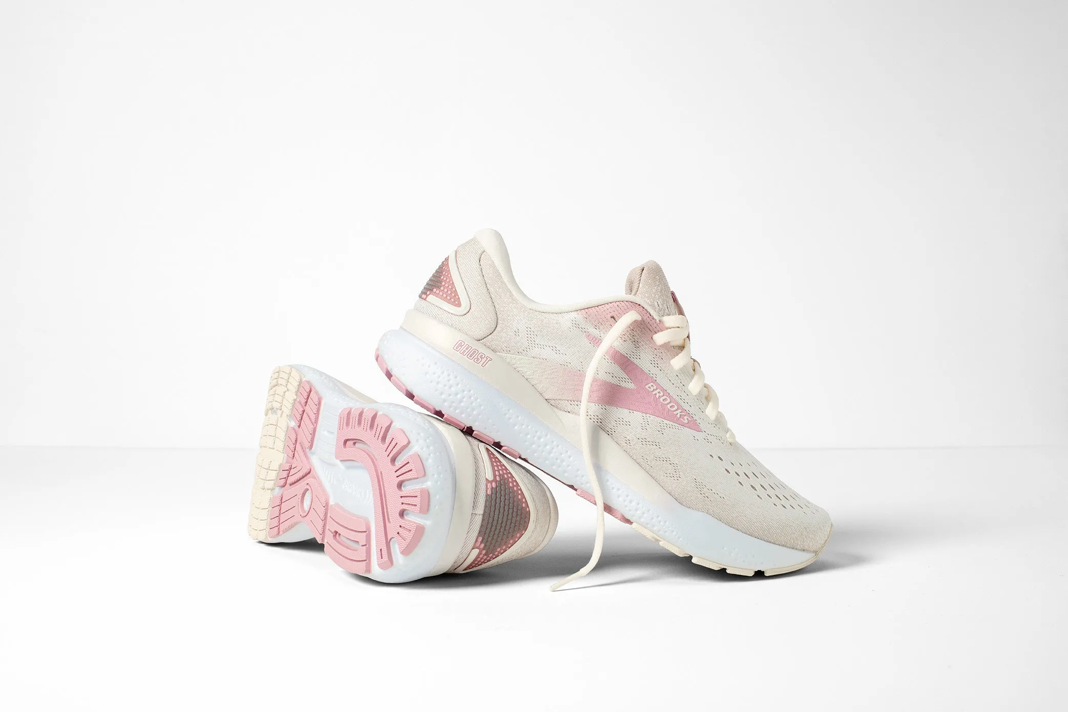 Women's Brooks Ghost 16 1204071B136 Color:  Coconut/Zephyr/White