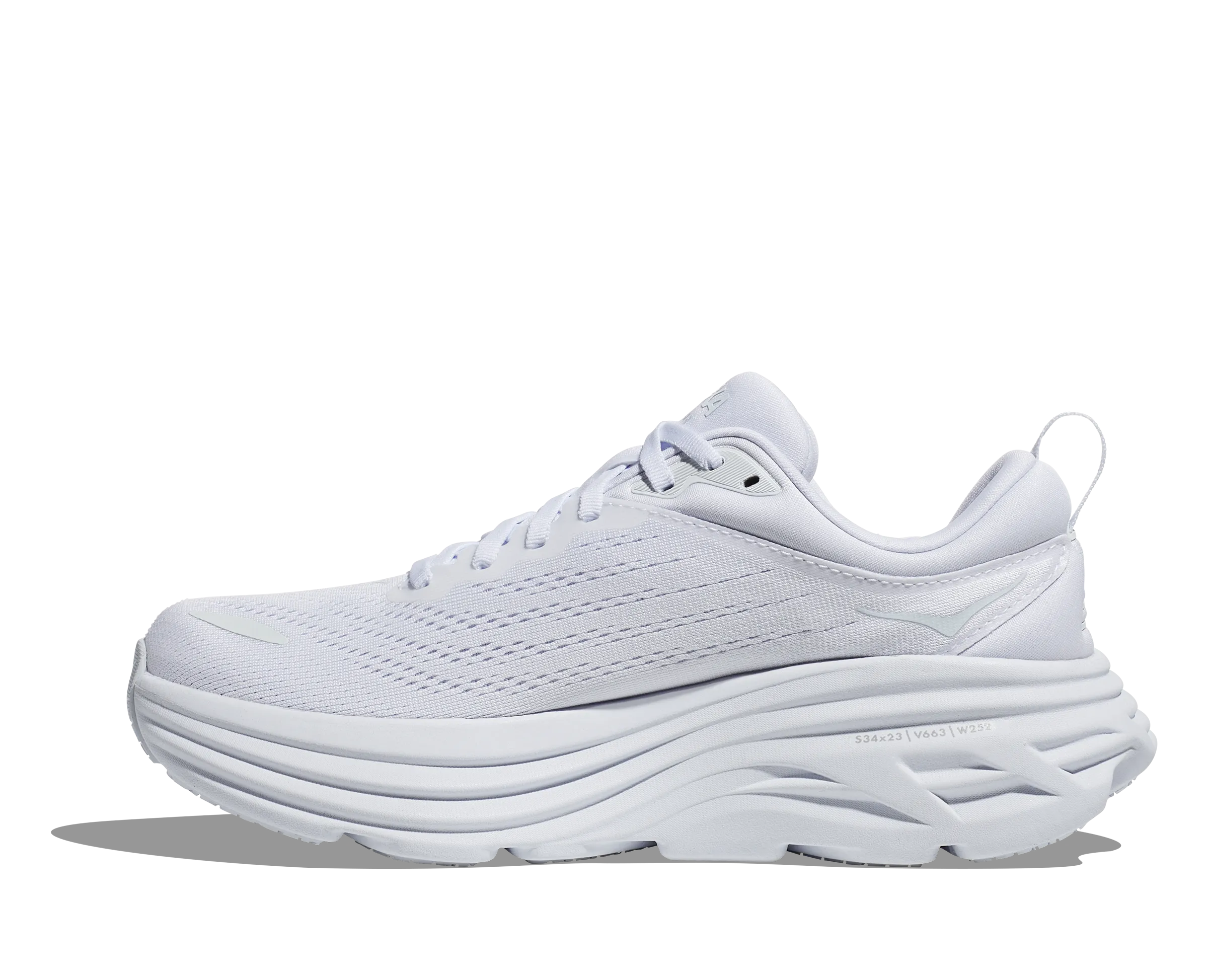 Women's Hoka Bondi 8 Color: White/White (WIDE WIDTH)