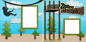 Ziplining - Digital Scrapbook Pages - INSTANT DOWNLOAD